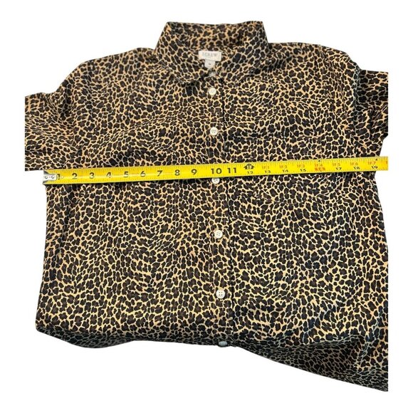 J. Crew Factory Button-up Leopard Shirt in Signature Fit For Women Size Medium - Picture 9 of 9